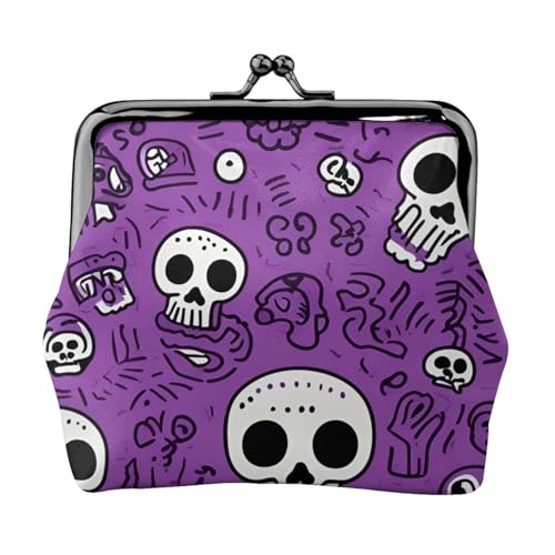 Skelett-Knochen-Druck, exquisit, vielseitig, Kussschloss, Münzgeldbörse, niedlich, klein, Reißverschluss, Geldbörse für Münzen, Karten von SKKNT