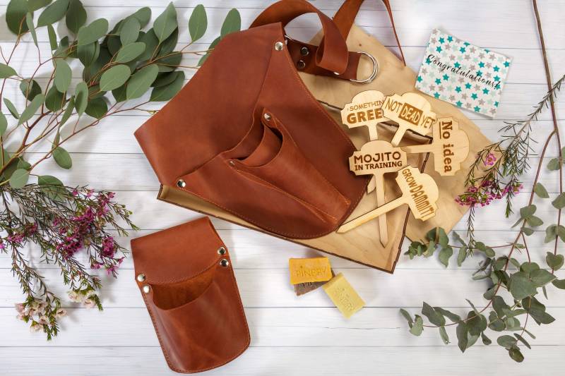 Leder Garten-Werkzeuggürtel Geschenkbox Floristen-Werkzeugtasche Mit Handytasche Leder Garten-Werkzeuggürtel Geschenkbox Floristen-Werkzeugtasche Mit Handytasche von SKLKT