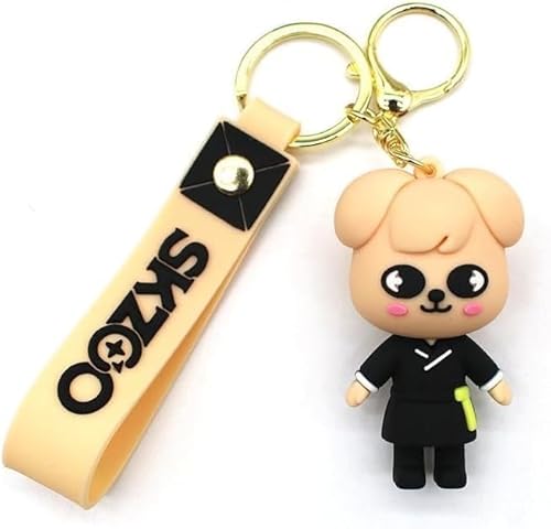 Stray Kids Schlüsselanhänger aus Plüsch, Skzoo, Schlüsselanhänger, 3D Cartoon, SKZ Cartoon, Rucksack, Telefon, Schlüsselanhänger für Kpop Fans Kinder (Puppym) von SKLTN