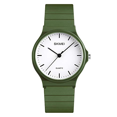 SKMEI Wasserdichte Damen-Armbanduhr, Armbanduhr für Damen, Mädchen, lässig, analog, Quarzuhren für Damen, Grün , Quarzuhr von SKMEI