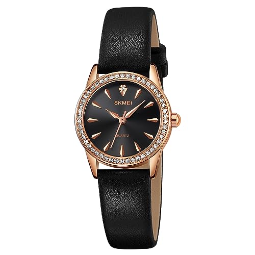 SKMEI Wasserdichte Damen-Armbanduhr, Armbanduhr für Damen, Mädchen, lässig, analog, Quarz-Uhren für Frauen, 2086RGBK, Classic von SKMEI