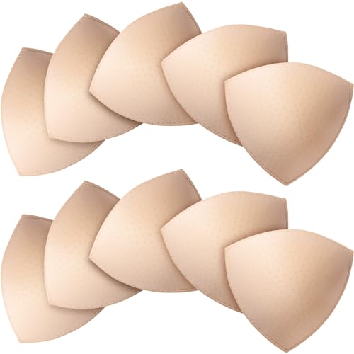 SKONVIC BH Einlagen,5 Paar Damen BH Pads Atmungsaktive Sport BH-Polsterung Brustvergrößerer für Bademode und Bikinis (5 Pairs Beige, M) von SKONVIC