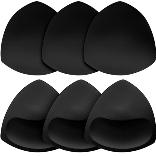 SKONVIC BH Einlagen BH Push up Pads Herausnehmbare Bra Einsätze Unterwäsche Brustvergrößerer für Bademode,Bikinis,Sport BH - 3 Paar (3 Black, M) von SKONVIC