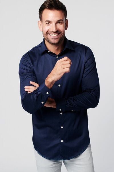 SKOT Fashion Nachhaltige Langarm Herren Hemd Navy Satin 100% Bio SKOT Fashion Nachhaltige Langarm Herren Hemd Navy Satin 100% Bio von SKOT Fashion