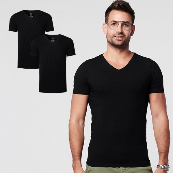 SKOT Fashion Nachhaltige T-Shirt 2-pack / Herren / V-neck / Weiß oder Schwarz von SKOT Fashion