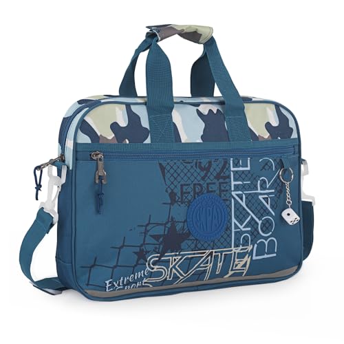 SKPAT - Arkentasche Kinder - Aktenkoffer Schule mit Verstellbarem, Abnehmbarem Schultergurt - Hochwertige und Elegante Kinder Aktenkoffer - Laptoptasche 133206, Blau von SKPAT