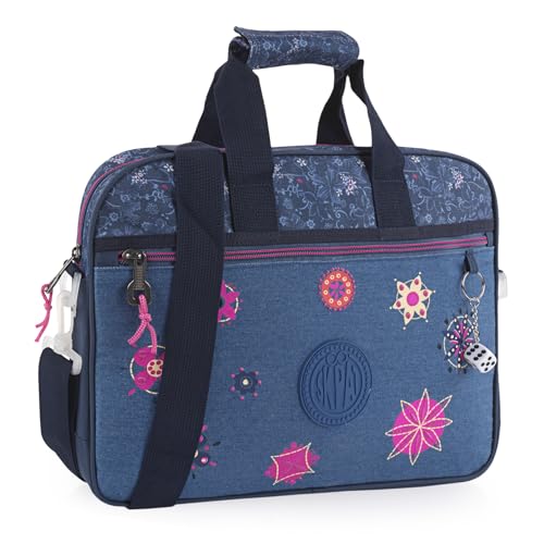 SKPAT - Arkentasche Kinder - Aktenkoffer Schule mit Verstellbarem, Abnehmbarem Schultergurt - Hochwertige und Elegante Kinder Aktenkoffer - Laptoptasche 133906, Jeansblau von SKPAT