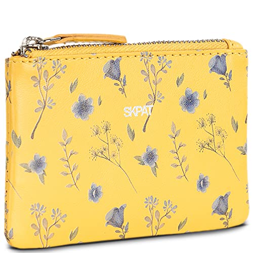 SKPAT - Geldbörse Damen Leder - Strapazierfähige Portmonee Damen Leder - Geldbeutel Damen. Damen-Geldbörsen. Portemonnaie Damen Leder mit Mehreren fächern, Gelb von SKPAT