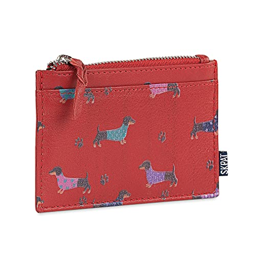 SKPAT - Damen Geldbörse Leder: Strapazierfähige Portmonee mit mehreren Fächern, Rot von SKPAT