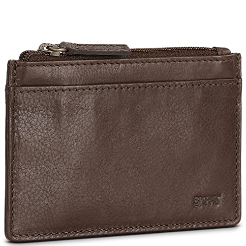 SKPAT - Geldbeutel & Schlüsseltasche Klein - Schlüsseletui Schlüsseltasche - Schlüsseletui Leder - Autoschlüssel Tasche - Schlüssel Etui 205305, Braun von SKPAT