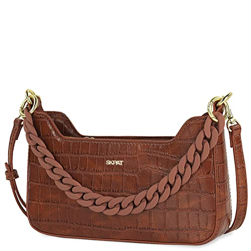 SKPAT - Handtasche Damen Umhängetasche Damen Klein & Stilvoll Handtasche Damen Umhängetasche Crossbody Bag Damen 312478, Braun von SKPAT