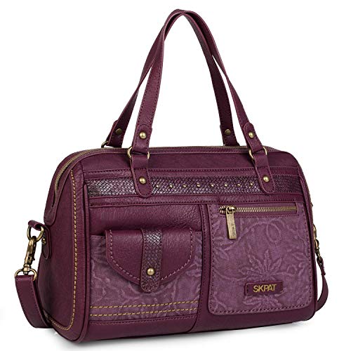 SKPAT - Handtasche Damen Umhängetasche - Handtaschen Damen Mittelgross mit verstellbarem riemen - Umhängetasche Damen hergestellt aus hochwertigem material - Dauerhaft Damen-Umhãngetaschen 304, Granat von SKPAT