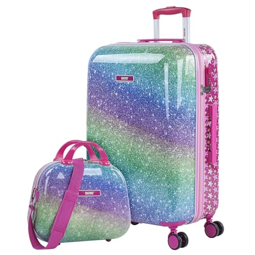SKPAT - Kinderkoffer Mädchen - Kinder Kofferset. Kinderkoffer mit Rollen - 4 Rädrig Reisekoffer Kinder. Langlebiger Kinder Trolley. Reisekoffer für Kinder, Fuchsia von SKPAT