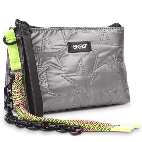 SKPAT - Kinderreisetasche aus Polyester und Kunstleder. Resistierende Reisetasche mit seitlichem Griff. Kinder-Damen-Kulturbeutel mit Fronttasche Marke, Titan von SKPAT