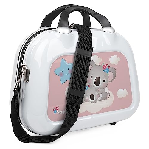 SKPAT - Kosmetikkoffer Hartschale Groß, Beautycase Damen, Trolley & Handgepäck Koffer: Beauty Case Hartschale, Kosmetik Koffer, Kosmetiktasche Groß - Ideal für Reisen! 133645, Weiß-Koala von SKPAT