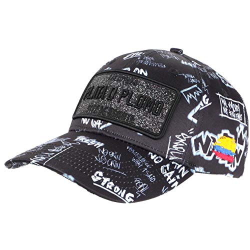 Kappe Plata O Blei, Schwarz und Grau, Strass, Streetwear Colombia Baseball – Unisex, Schwarz , Einheitsgröße von SKR