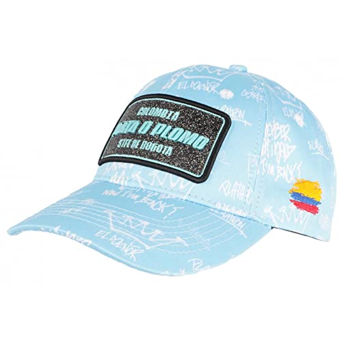 Plata o Plomo Baseballkappe Blau und Weiß Strass Streetwear Colombia Baseball – Unisex, blau, Einheitsgröße von SKR