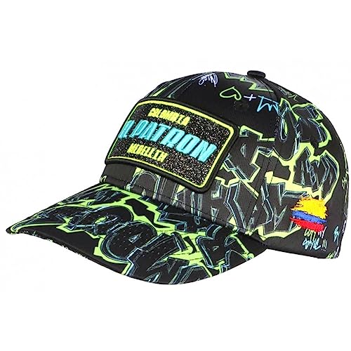 El Patron Cap Neon Gelb und Blau Strass Streetwear Colombia – Unisex, gelb, Einheitsgröße von SKR