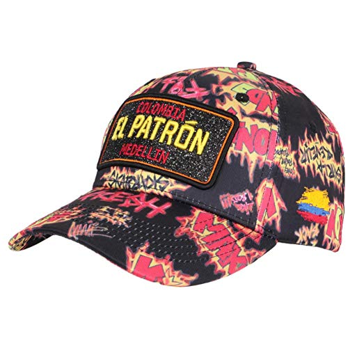 SKR Cap El Patron schwarz und gelb Medellin Streetwear Baseball Colombia – Unisex Gr. Einheitsgröße, Schwarz von SKR