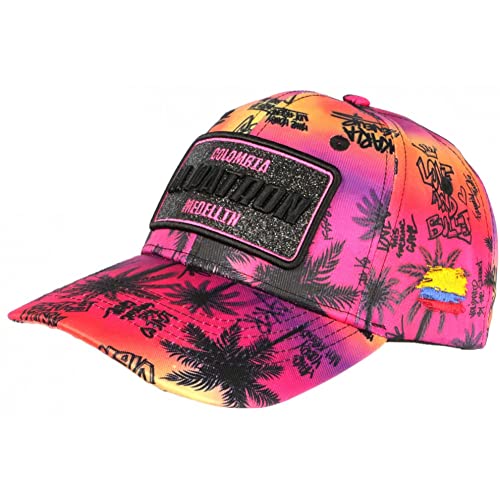 SKR El Patron Cap Orange und Rosa, visuell, tropisch, Streetwear, Baseball – Größe: Einheitsgröße – Farbe: Orange – Unisex, Orange, Einheitsgröße von SKR