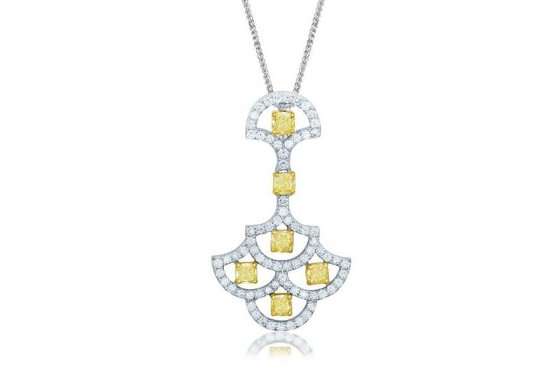 0, 99 Ct Gelber Diamantanhänger/Kissenförmiger Antiker Natürlicher Für Jubiläumsgeschenk, Anhänger Frauen, Baumelnder von SKSMHKLTD