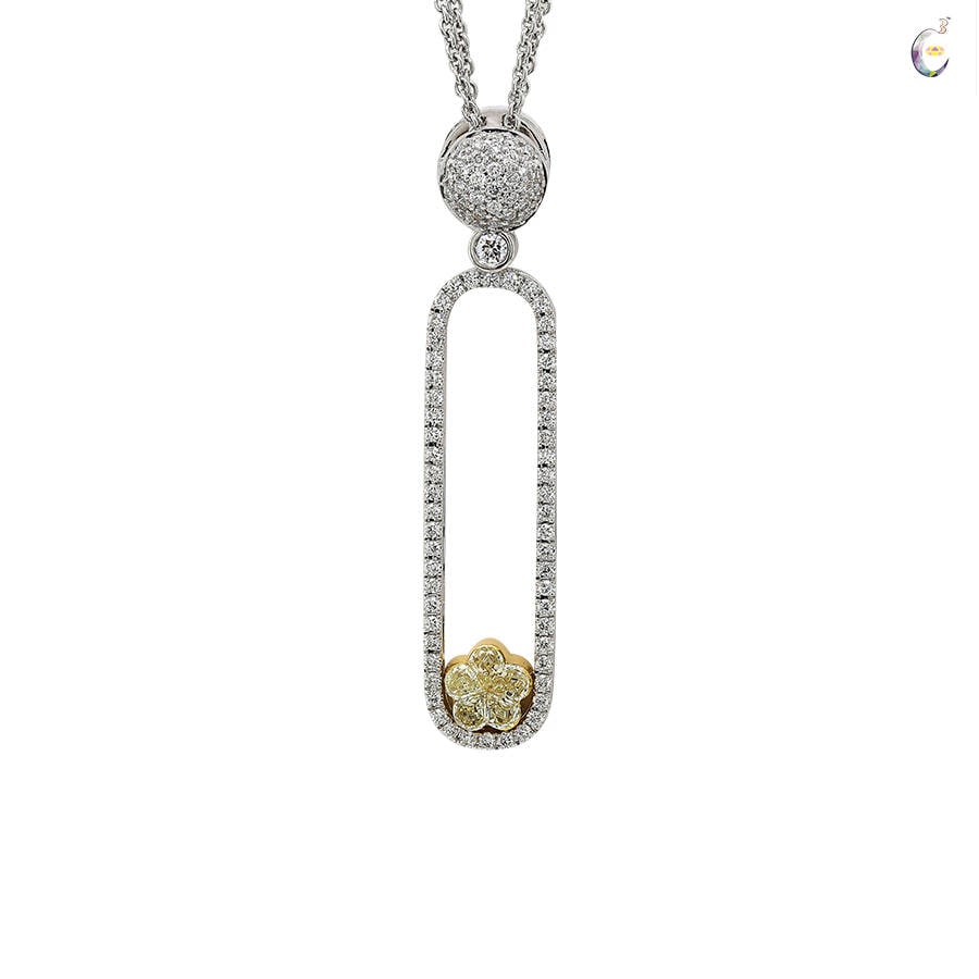 0.44 Karat Ausgefallener Gelber Diamant Anhänger, Igi-Zertifiziert, Natur Geburtstag & Weihnachtsgeschenk von SKSMHKLTD