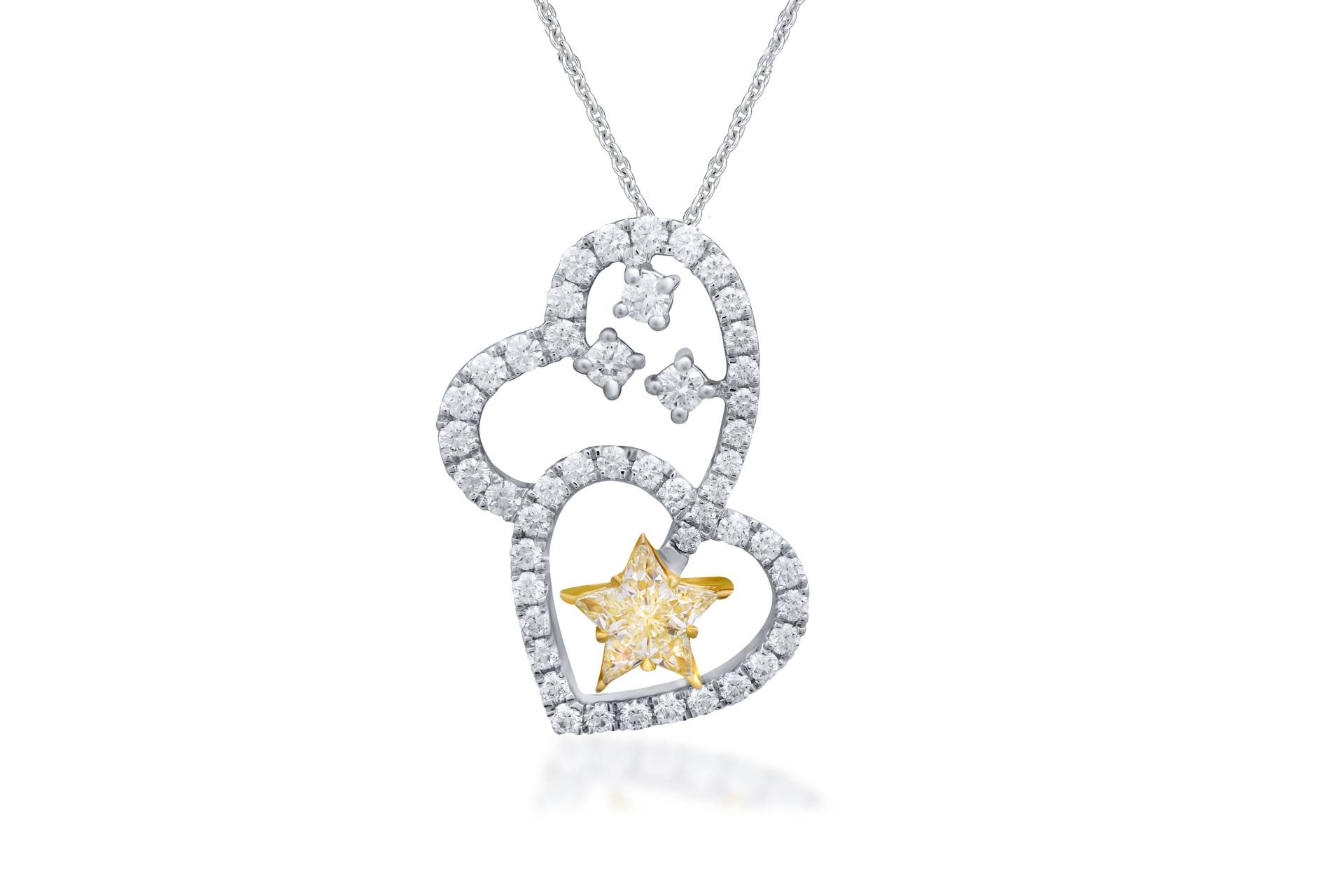 0.89 Karat Diamantanhänger/Natürlicher Gelber Diamantanhänger/Antiker Schmuck/Valentinstag Geschenk/Herzförmige Anhänger/Endlose Liebe von SKSMHKLTD