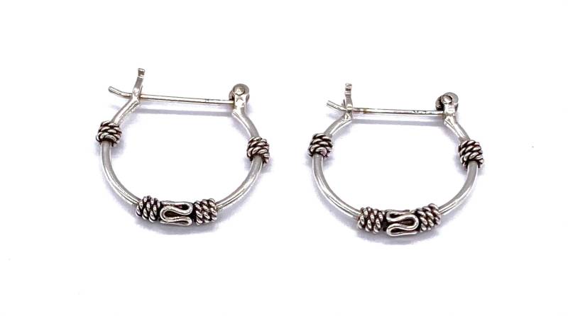 925 Sterling Silber Balinesen Creolen Schnappverschluss 13, 16 Oder 20 Durchmesser von SKSilverJewellery