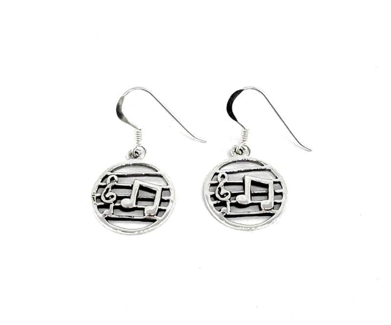 925 Sterling Silber Musik Hinweis Violinschlüssel Tropfen Baumeln Ohrringe von SKSilverJewellery