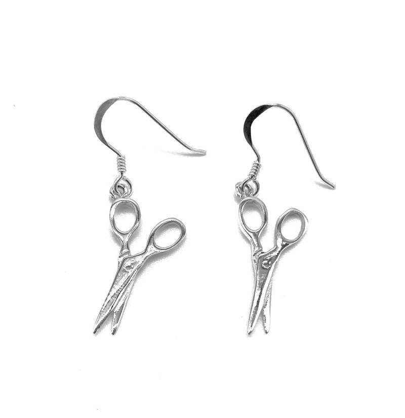 925 Sterling Silber Schneider, Friseur Schere Tropfen Ohrringe von SKSilverJewellery