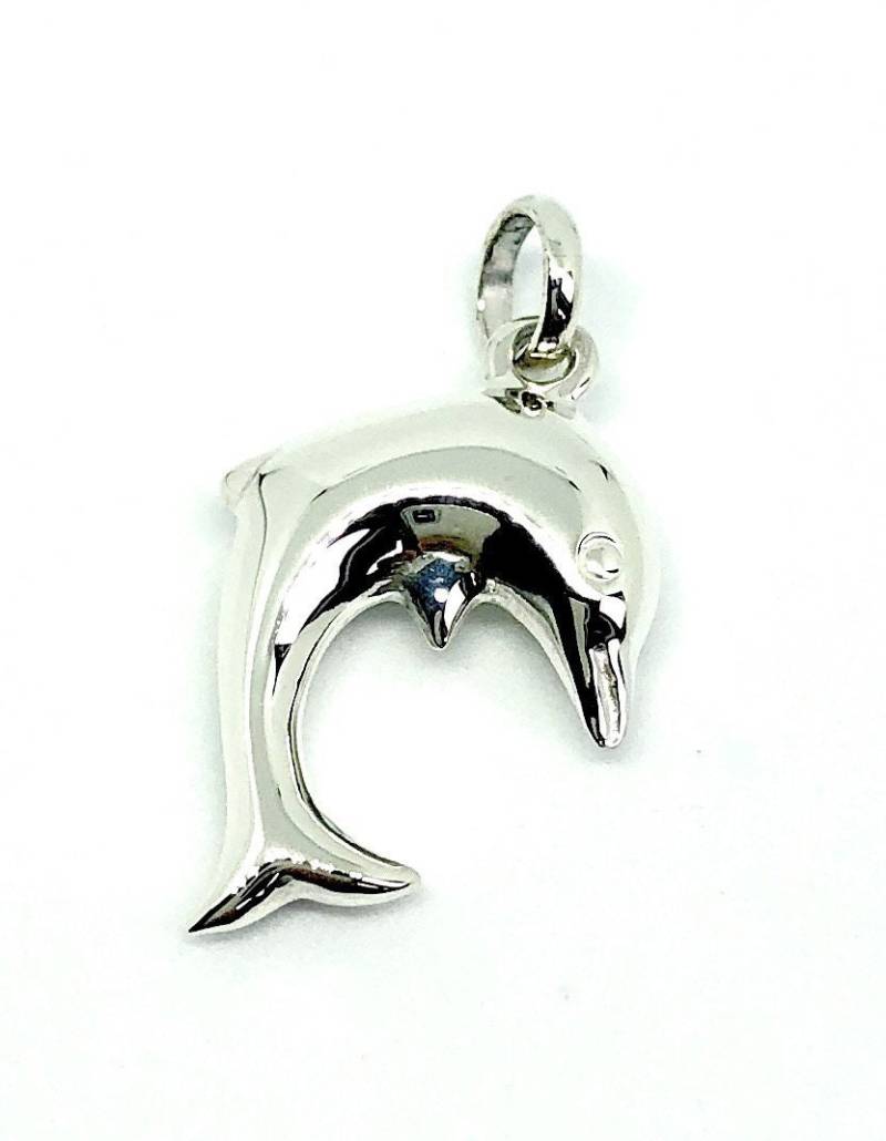 sterling Silber Delfin Anhänger Anhängsel | Gepufft Tier Anhänger Mit Panzerkette von SKSilverJewellery