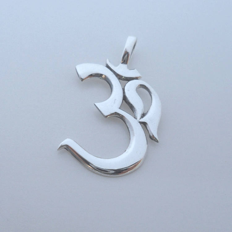sterling Silber Om Anhänger Halskette Sanskrit Symbol Mit Panzerkette Option von SKSilverJewellery