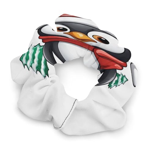 Haargummis für Damen, Weihnachts-Pinguin-Druck, elastische Haarbänder, niedlicher Pferdeschwanz-Halter, Damen-Haar-Accessoires von SKTNBM