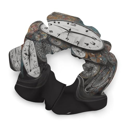 Haargummis für Damen, mit Uhr-Kunstdruck, elastische Haarbänder, niedlicher Pferdeschwanz-Halter, Damen-Haar-Accessoires von SKTNBM
