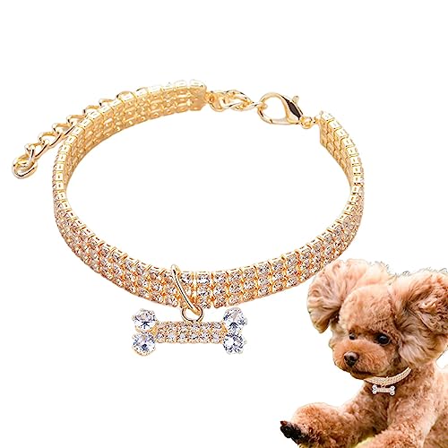 Hundehalsband - Kleine Hunde Katzen Strass Halsband Halskette Set | Kleine Haustier-Halskette, Schmuck für kleine Hunde, Mädchen, Hündinnen, kleine Hunde, Welpen Skuda von SKUDA