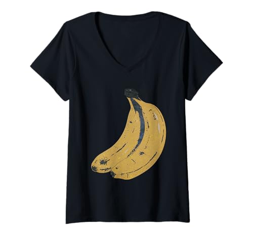 Damen Retro Pop Art Bananas Grafik Fruit Lovers Vintage Banane T-Shirt mit V-Ausschnitt Damen Retro Pop Art Bananas Grafik Fruit Lovers Vintage Banane T-Shirt mit V-Ausschnitt von SKULIJI Retro Pop Art Theme Vintage Fruit Graphics