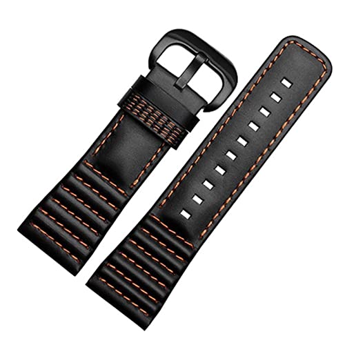 SKXMOD 28 mm echtes Leder mit Nähten für Sevenfriday P3B/01 S2/01 Herren-Uhrenarmband, 28mm Black button, Achat von SKXMOD