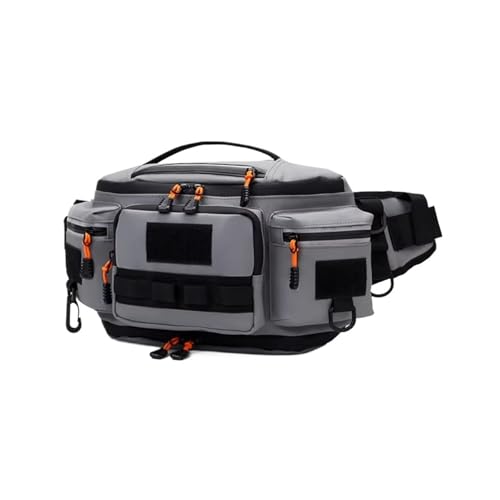 SKXMOD Camping-Hüfttasche, Brusttasche, Reiserucksack für Herren, Radfahren, Wandern, Outdoor-Sport, Crossbody, Molle-Gürtel, Angeln, Bauchtasche, grau, Einheitsgröße von SKXMOD