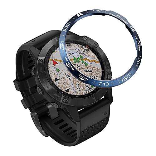 SKXMOD Edelstahl-Lünettenring für Garmin Fenix 6X/6X Pro Fenix 6/6 Pro Watch Lünette Ring selbstklebende Abdeckung Anti-Kratzschutz, For Fenix 6X, Achat von SKXMOD