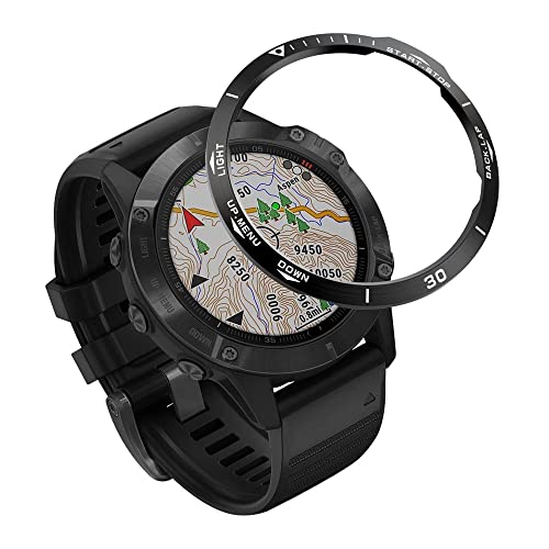 SKXMOD Edelstahl-Lünettenring für Garmin Fenix 6X/6X Pro Fenix 6/6 Pro Watch Lünette Ring selbstklebende Abdeckung Anti-Kratzschutz, For Fenix 6X Pro, Achat von SKXMOD