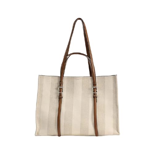 SKXMOD Große Kapazität Canvas Tasche weiblich Kontrast Retro Tragbare Tragetasche Pendeln One-Shoulder-Kuriertasche in Klasse von SKXMOD