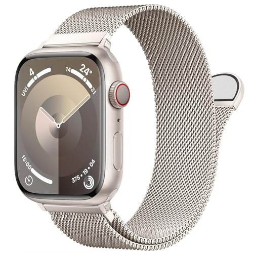 SKXMOD Milanaise-Schlaufe aus Edelstahl für Apple Watch-Armbänder 42/44/45/49/38/40/41 mm, Herren und Damen, Mesh-Loop-Magnetverschluss als Ersatz für IWatch-Bänder der Ultra-Serie 9, 8, 7, SE, 6, 5, von SKXMOD
