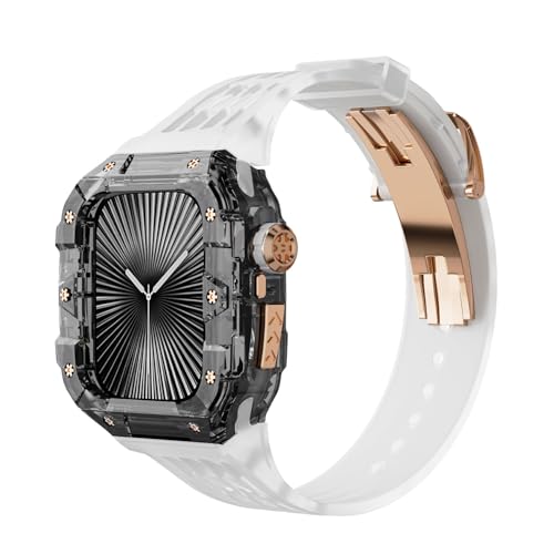 SKXMOD Transparentes Gehäuse-Modifikationsset, für Apple Watch 46 mm Armband, für iWatch Serie 10, 46 mm, Gummiband, Refit, Mod-Upgrade-Ersatzteil-Set, 46 mm, Achat von SKXMOD