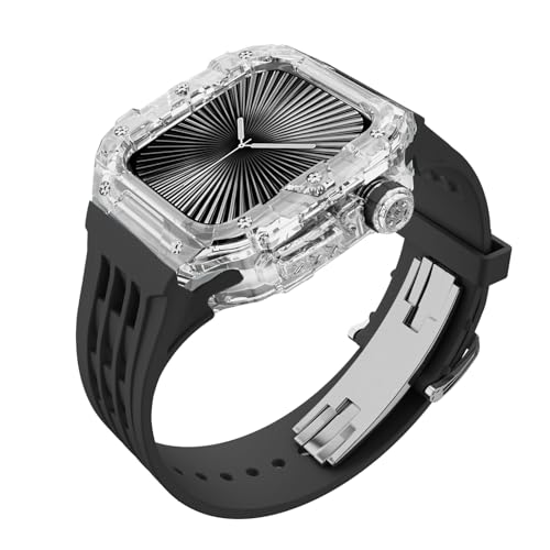 SKXMOD Transparentes Gehäuse-Modifikationsset, für Apple Watch 46 mm Armband, für iWatch Serie 10, 46 mm, Gummiband, Refit, Mod-Upgrade-Ersatzteil-Set, 46 mm, Achat von SKXMOD