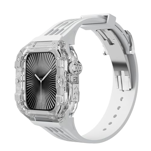 SKXMOD Transparentes Gehäuse-Modifikationsset, für Apple Watch 46 mm Armband, für iWatch Serie 10, 46 mm, Gummiband, Refit, Mod-Upgrade-Ersatzteil-Set, 46 mm, Achat von SKXMOD