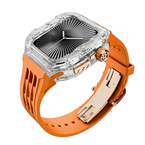SKXMOD Transparentes Gehäuse-Modifikationsset, für Apple Watch 46 mm Armband, für iWatch Serie 10, 46 mm, Gummiband, Refit, Mod-Upgrade-Ersatzteil-Set, 46 mm, Achat von SKXMOD
