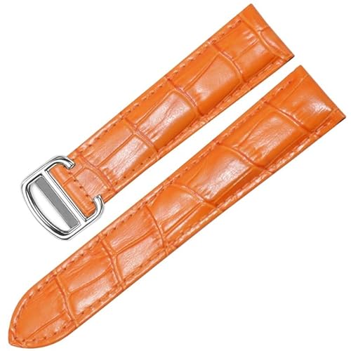 SKXMOD Uhrenarmband für Cartier TANK SOLO RONDE DE Uhren aus echtem Leder Kette Faltbare Schnalle Uhrenarmband Zubehör Armband Armband, 22mm, Achat von SKXMOD