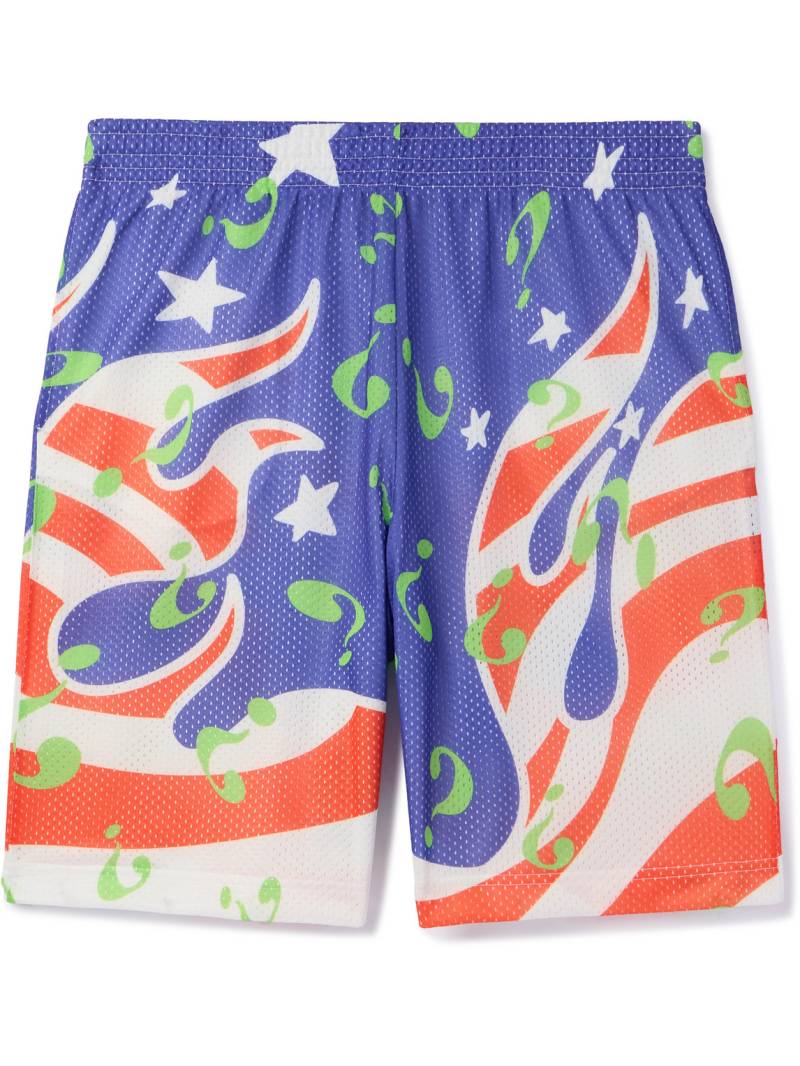 SKY HIGH FARM - Flame Straight-Leg Printed Mesh Shorts - Men - Blue - S von SKY HIGH FARM