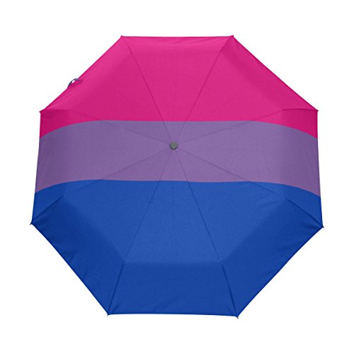 Automatic Umbrella, Misc Bisexual Pride Flag Umbrella Compact Lightweight, Waterproof Windproof for Sun Rain Travel von SKYDA