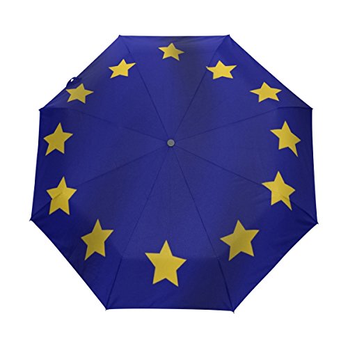 Automatic Umbrella, Misc European Union Flag Umbrella Compact Lightweight, Waterproof Windproof for Sun Rain Travel von SKYDA